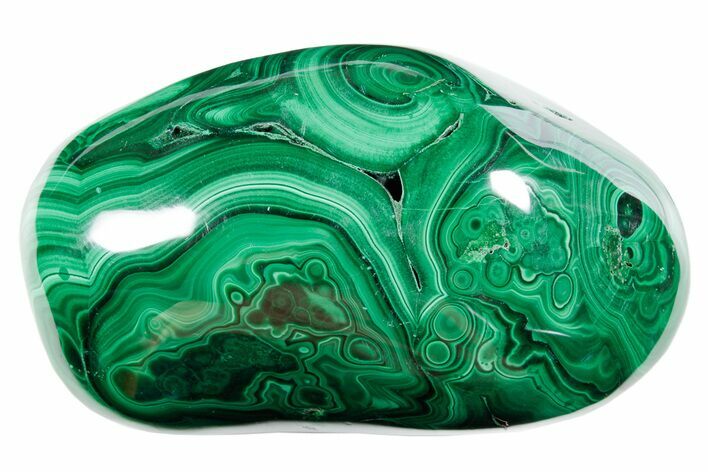 Flowery Polished Malachite Specimen - DR Congo #360806